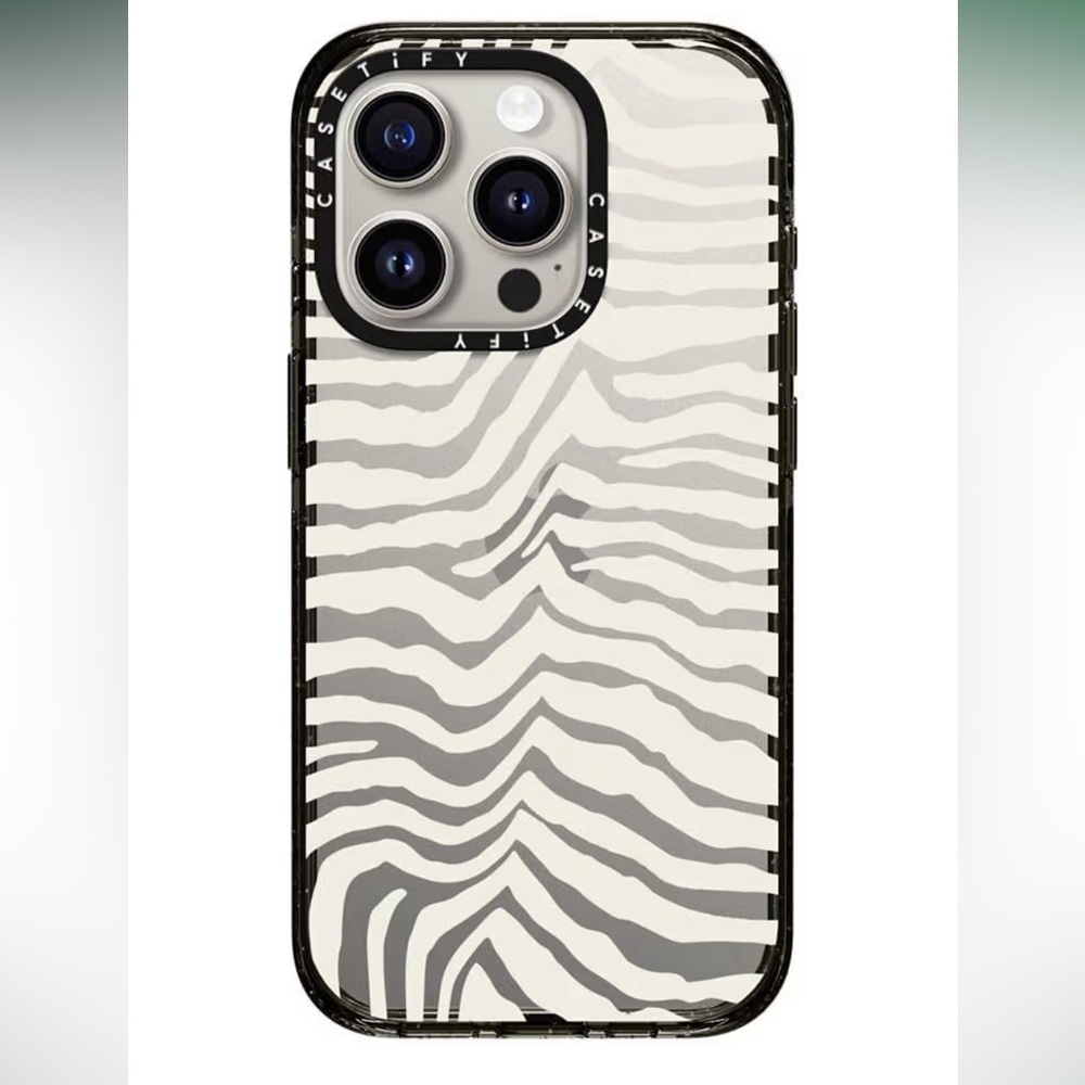 Casetify Zebra Stripe iPhone 16 Pro Case - Black and White